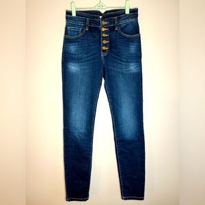 Kan Can Women's High Rise Distressed Skinny Jeans New W/O Tags SZ/28